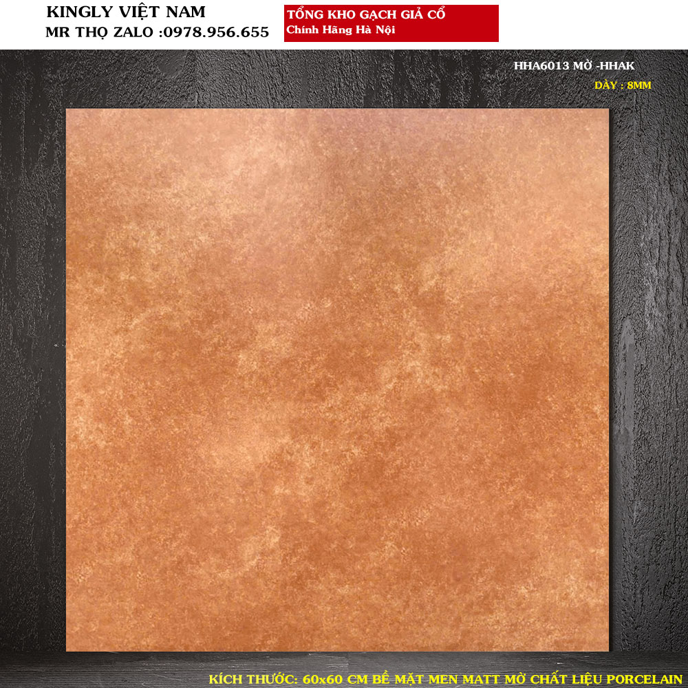 Gạch lát nền giả cổ da bò 60x60 men mờ HHA6013